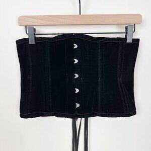 Vintage Y2K 90s Velvet Corset Top Lace Up Whimsigoth Fairycore Romantic Sexy YTK